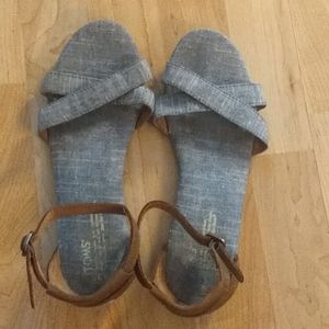 TOMS blue denim sandals